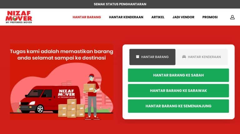 Nizaf Mover website
